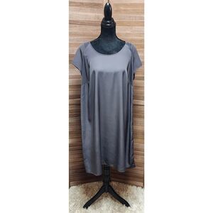 Liz Lange Maternity Womens Sheath Dress Gray Smocked Short Sleeve Plus Size XXL